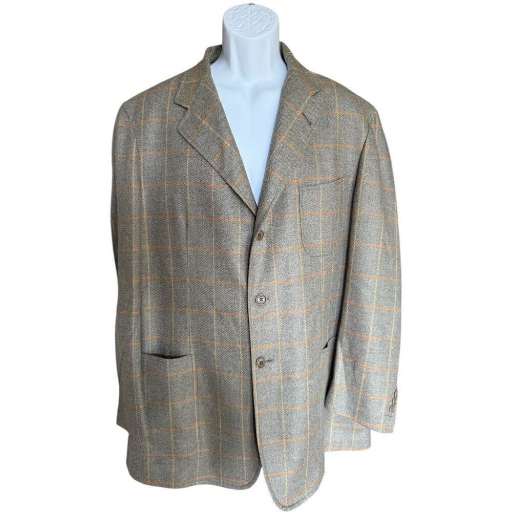 Mens Vintage Loro Piana Wool & Cashmere Button Jacket  Sport Coat Blazer 54R 54